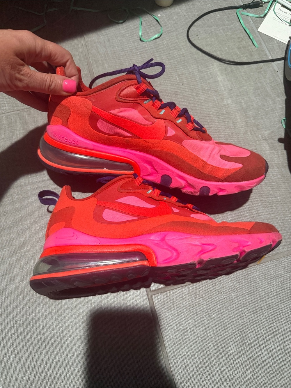Nike Red and Pink Air-Cushioned Sneakers - Picture 3 of 4